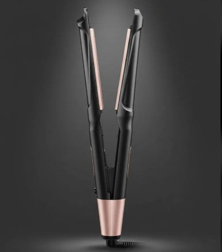 2-in-1 Twisted Flat Iron & Hair Curler – Straighten or Curl with One Tool