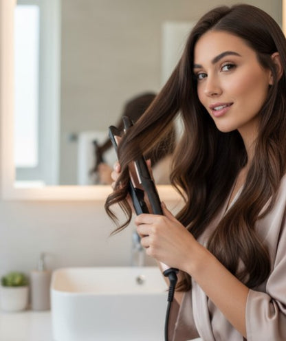 2-in-1 Twisted Flat Iron & Hair Curler – Straighten or Curl with One Tool